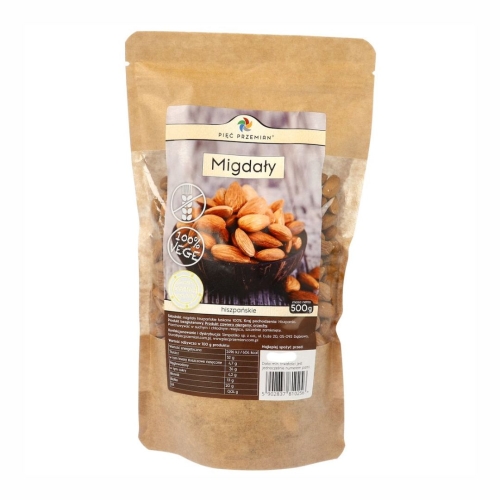Migdały łuskane bezglutenowe Pięć Przemian, 500 g