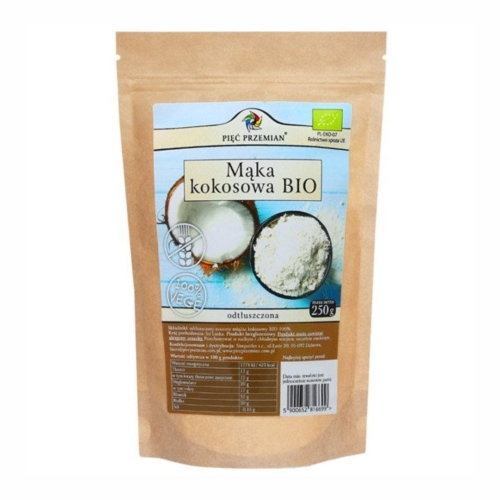 Mąka kokosowa bezglutenowa BIO Pięć Przemian, 250 g
