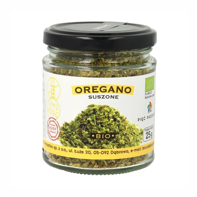Oregano suszone bezglutenowe BIO Pięć Przemian, 25 g