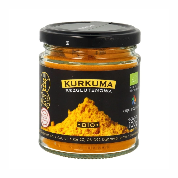 Kurkuma bezglutenowa BIO Pięć Przemian, 100 g