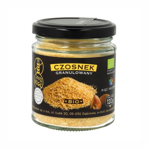 Czosnek granulowany bezglutenowy BIO Pięć Przemian, 120 g