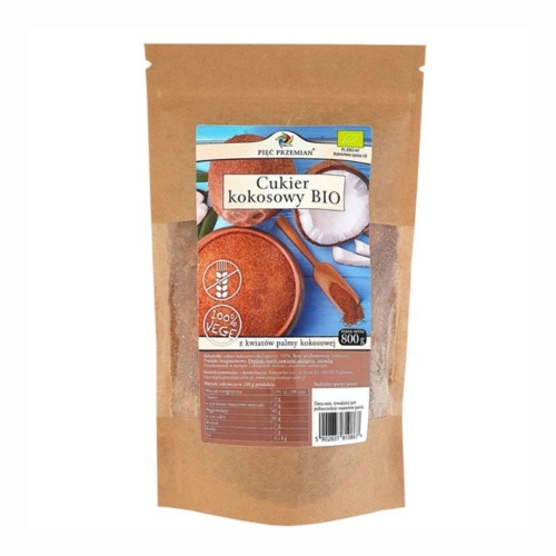 Cukier kokosowy bezglutenowy BIO Pięć Przemian, 800 g