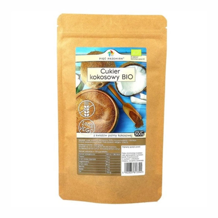 Cukier kokosowy bezglutenowy BIO Pięć Przemian, 400 g