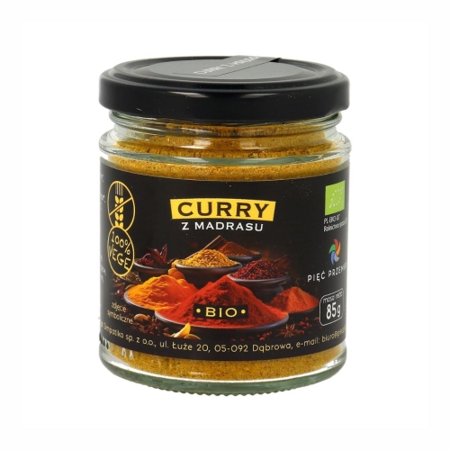 Curry z Madrasu bezglutenowe BIO Pięć Przemian, 85 g