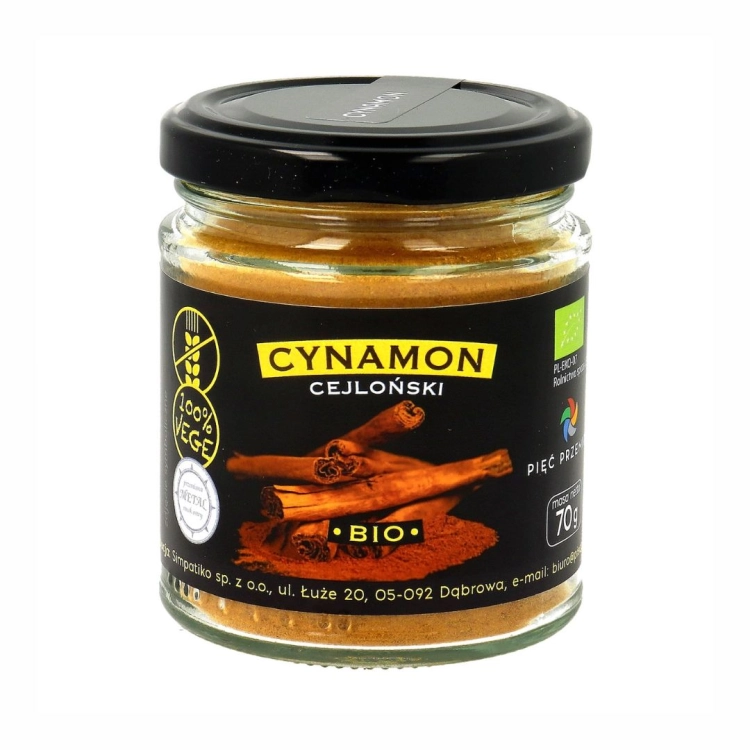 Cynamon cejloński bezglutenowy BIO Pięć Przemian, 75 g