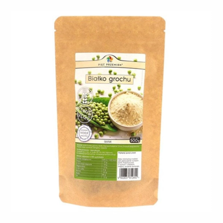 Białko grochu izolat bezglutenowe Pięć Przemian, 500 g