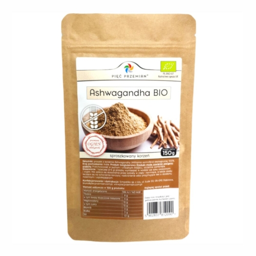 Ashwagandha bezglutenowa BIO Pięć Przemian, 150 g
